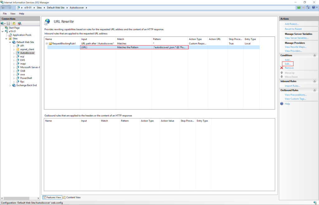 Figure 5: Editing the condition